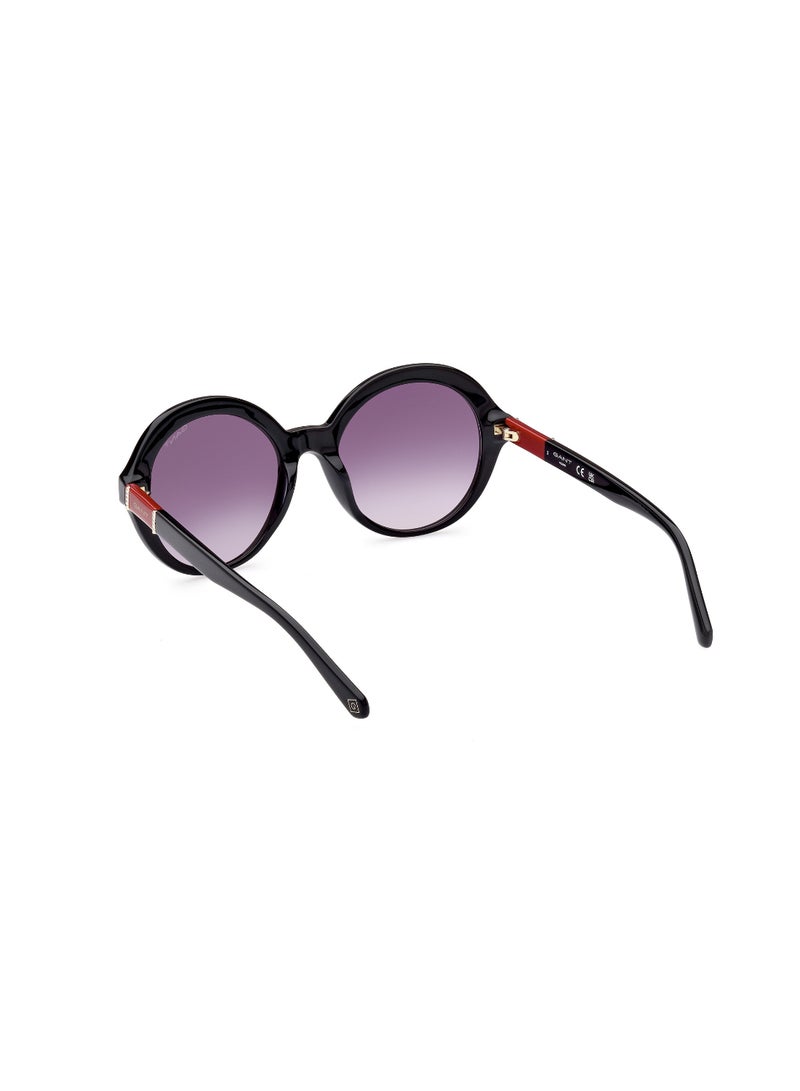GANT Women's UV Protection Round Shape Acetate Sunglasses GA809401B55 - Lens Size: 55 Mm - Shiny Black - Image 5